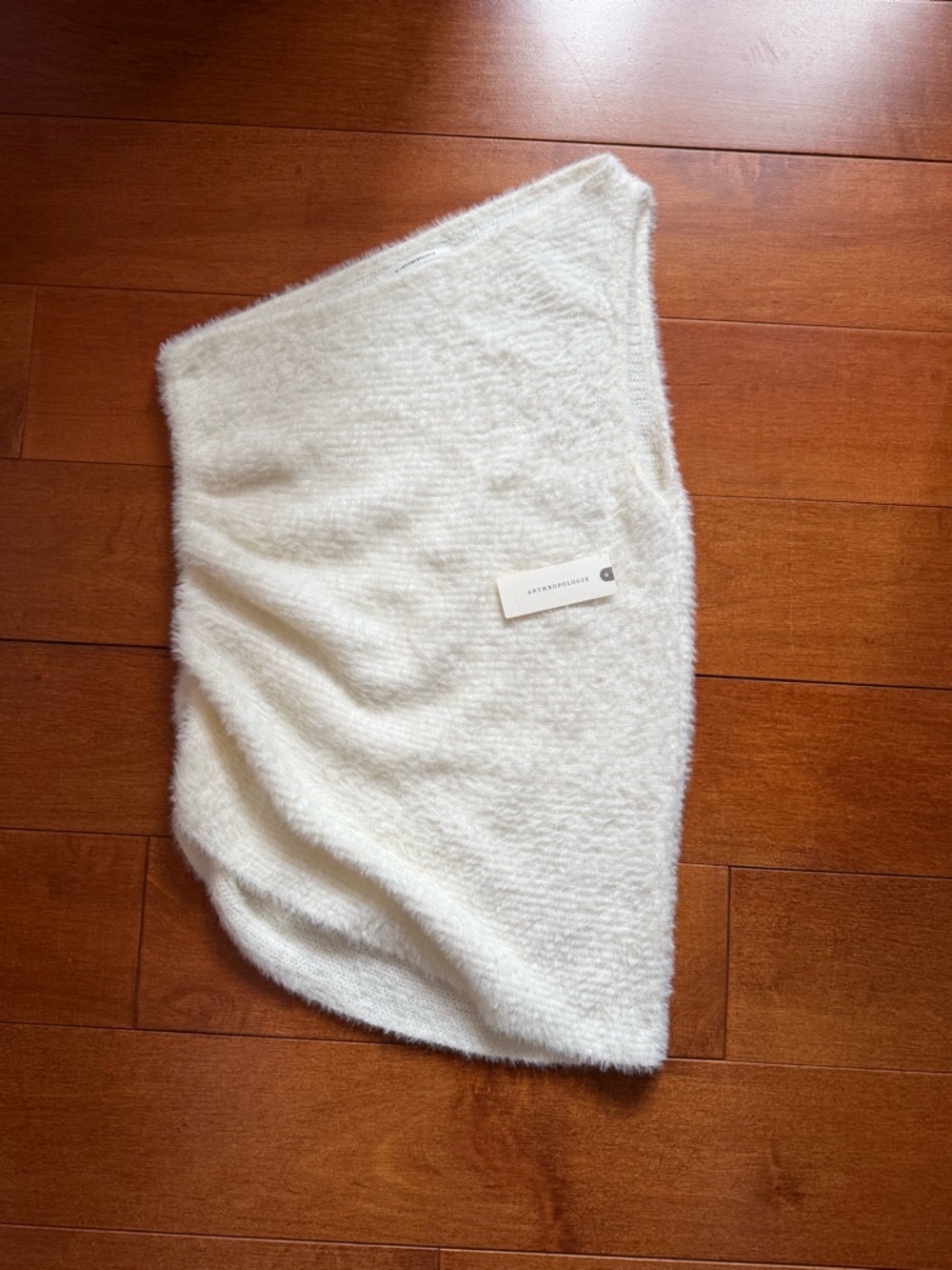 NWT Anthropologie Fuzzy Knit one shoulder Asymmetrical Top sz S